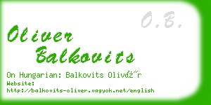 oliver balkovits business card